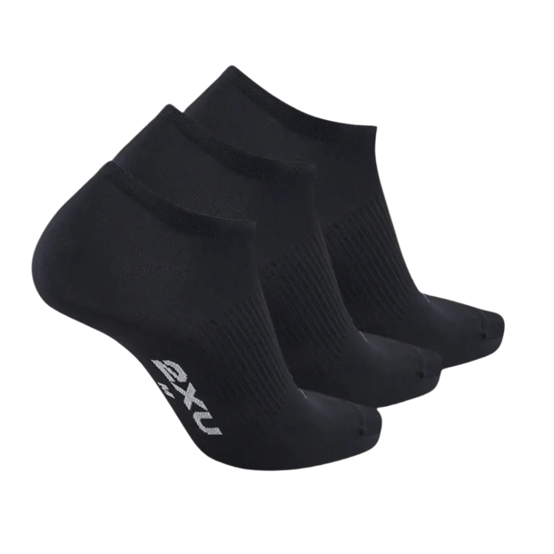 2XU - Invisible Sock 3 Pack - Black/White