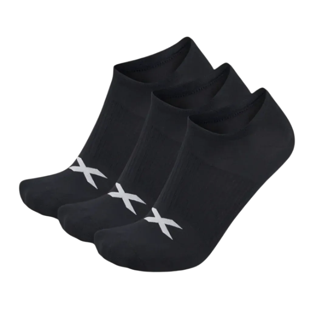 2XU - Invisible Sock 3 Pack - Black/White