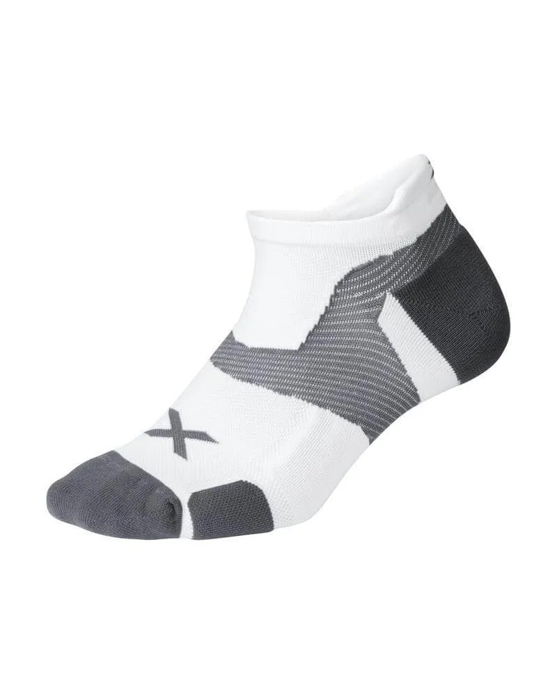 2XU Vectr Cushion No Show Socks - White/Grey