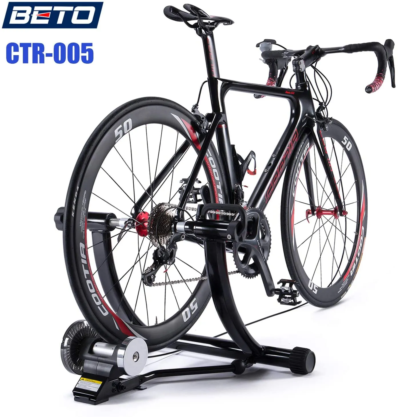 Bike Trainer Stand fits 24” to 29” Bikes - Portable Magnetic Bicycle Rollers 5 Resistance Levels, Noise Reduction - Stationary Exercise for