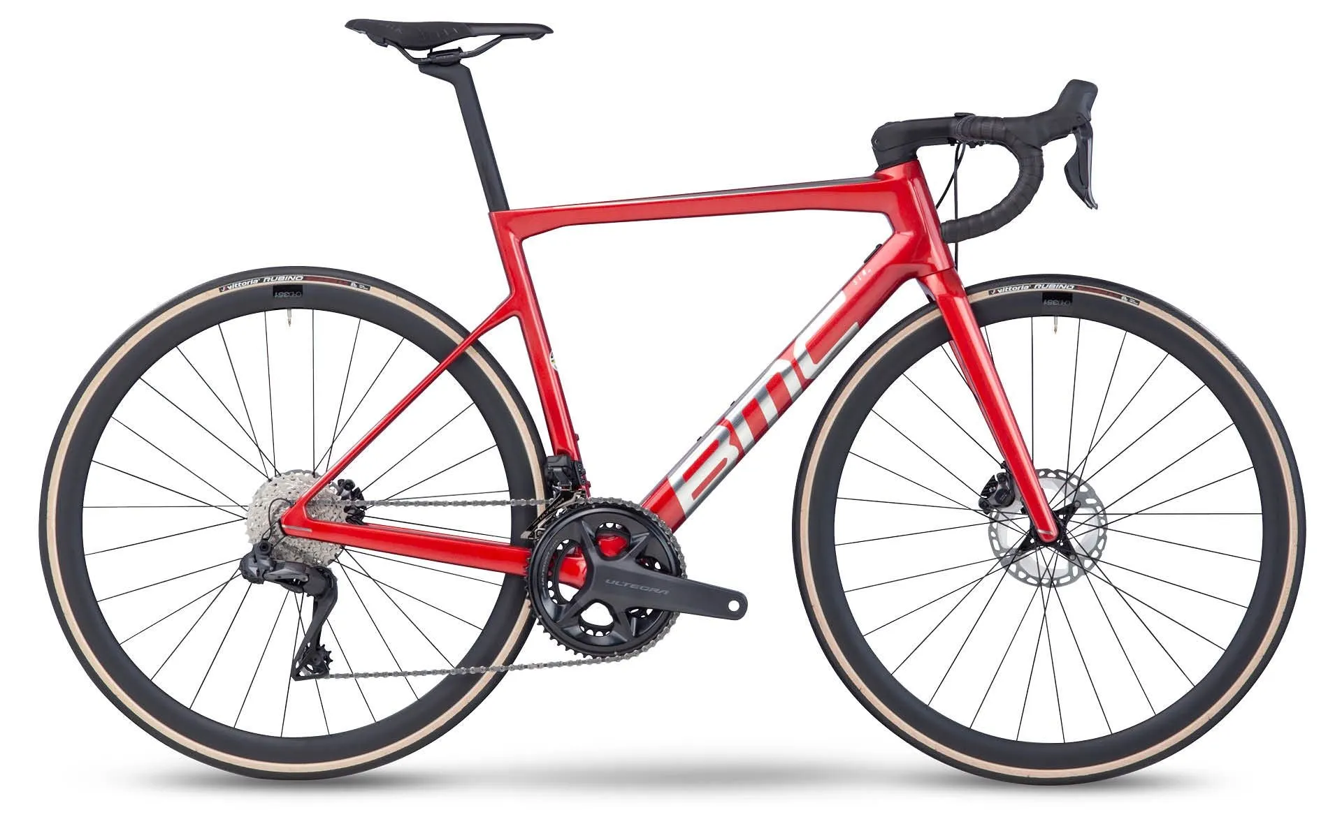 BMC TEAMMACHINE SLR ONE ROAD BIKE - PRISMA RED / BRUSHED ALLOY - SHIMANO ULTEGRA DI2