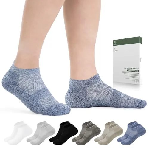 Bulinlulu Diabetic Socks for Men Women,6 Pairs Low Cut Non Binding Diabetic Socks,Ankle Seamless Socks for Men 6-9 9-12(Black-Small)