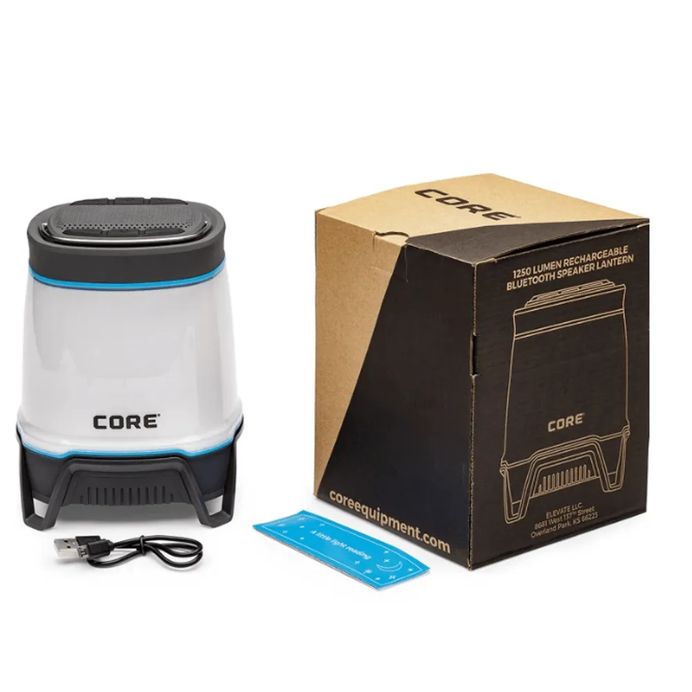 CORE EQUIPMENT 1250 Lumen Rechargeable Lantern With Bluetooth