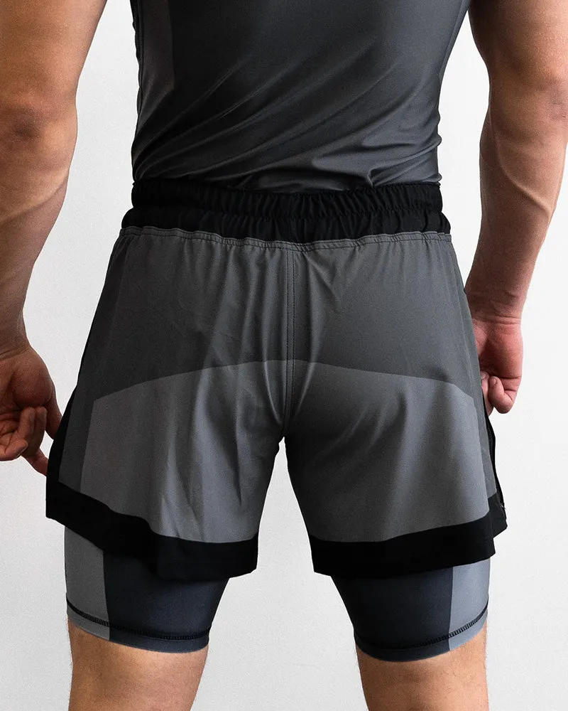 Engage Iron Grey 2-in-1 Hybrid Shorts