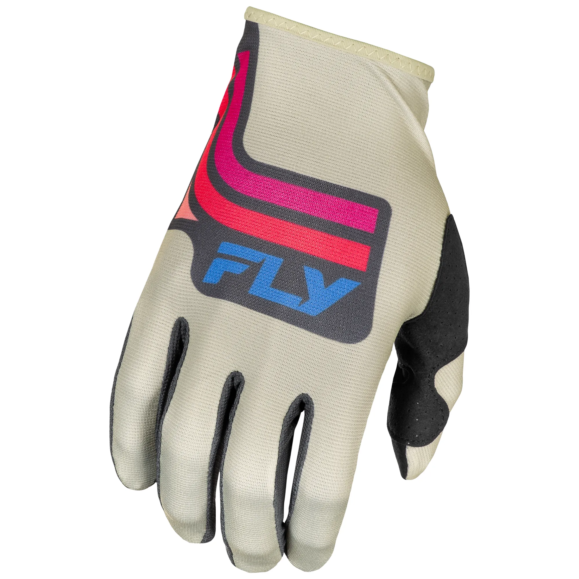 Fly Racing 2025 Lite Vice Gloves Light Grey Pink Coral