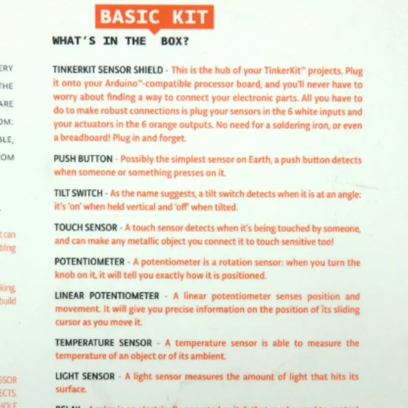 Full Original Arduino Tinkerkit Base Kit K000001 Includes Variety of Sensors