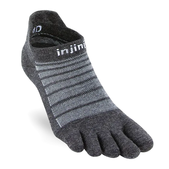 Injinji Men's Lightweight No Show Wool Socks in Slate