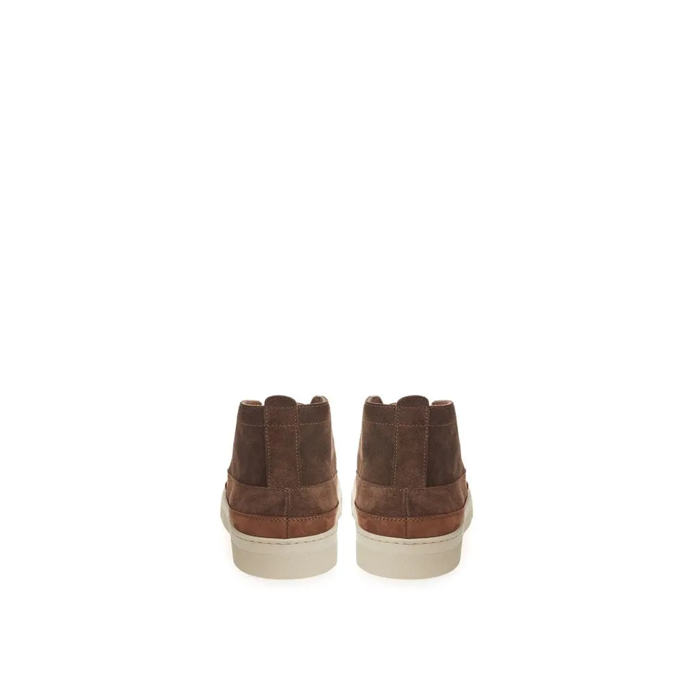 Lardini Elegant Suede Sneakers in Rich Brown