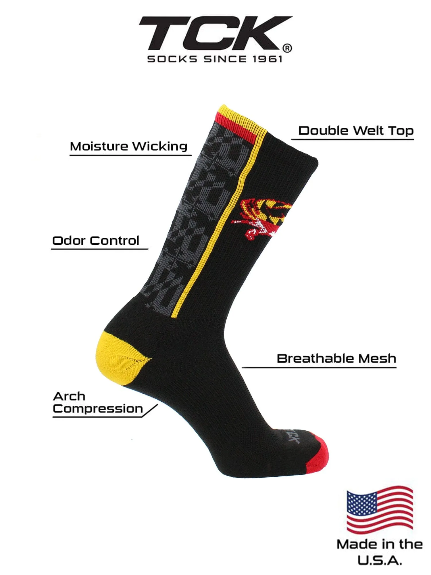 Maryland Flag with Crab Crew Socks