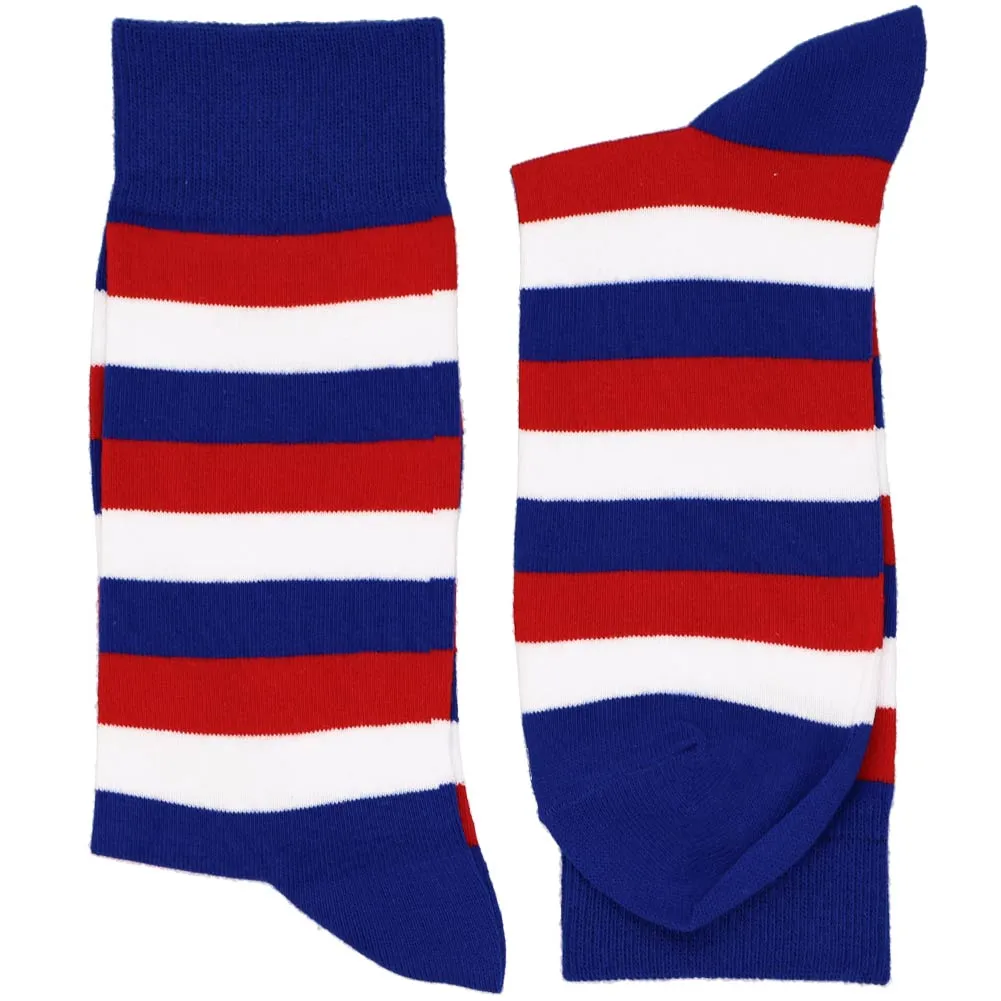 Men's Red, White and Blue Striped Socks