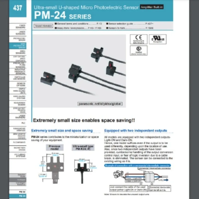 Panasonic Industrial Ultra-Small U-Shaped Micro Photoelectric Sensor PM-R24