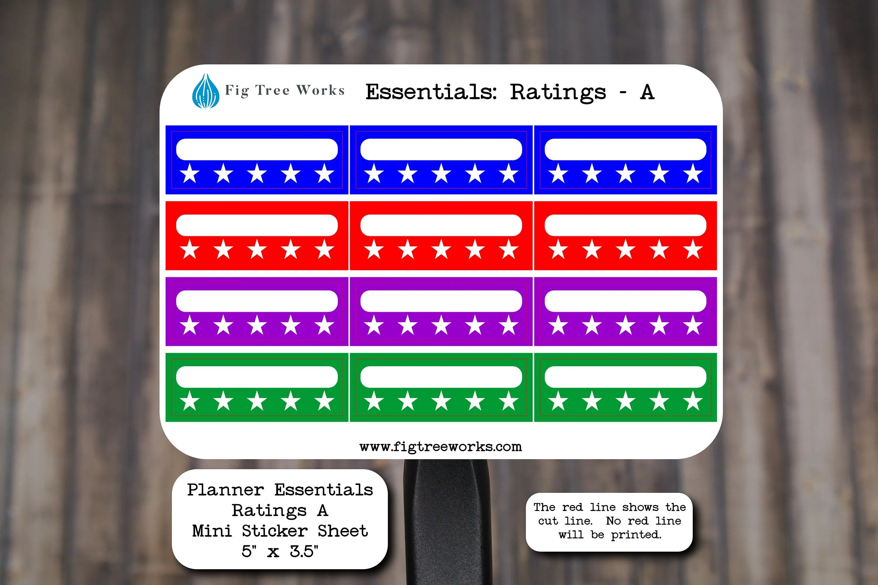 Planner Essentials Ratings Mini Sticker Sheet | Star Rating Stickers | Review Stickers  | Matte Finish | Style A Multiple Colors Available