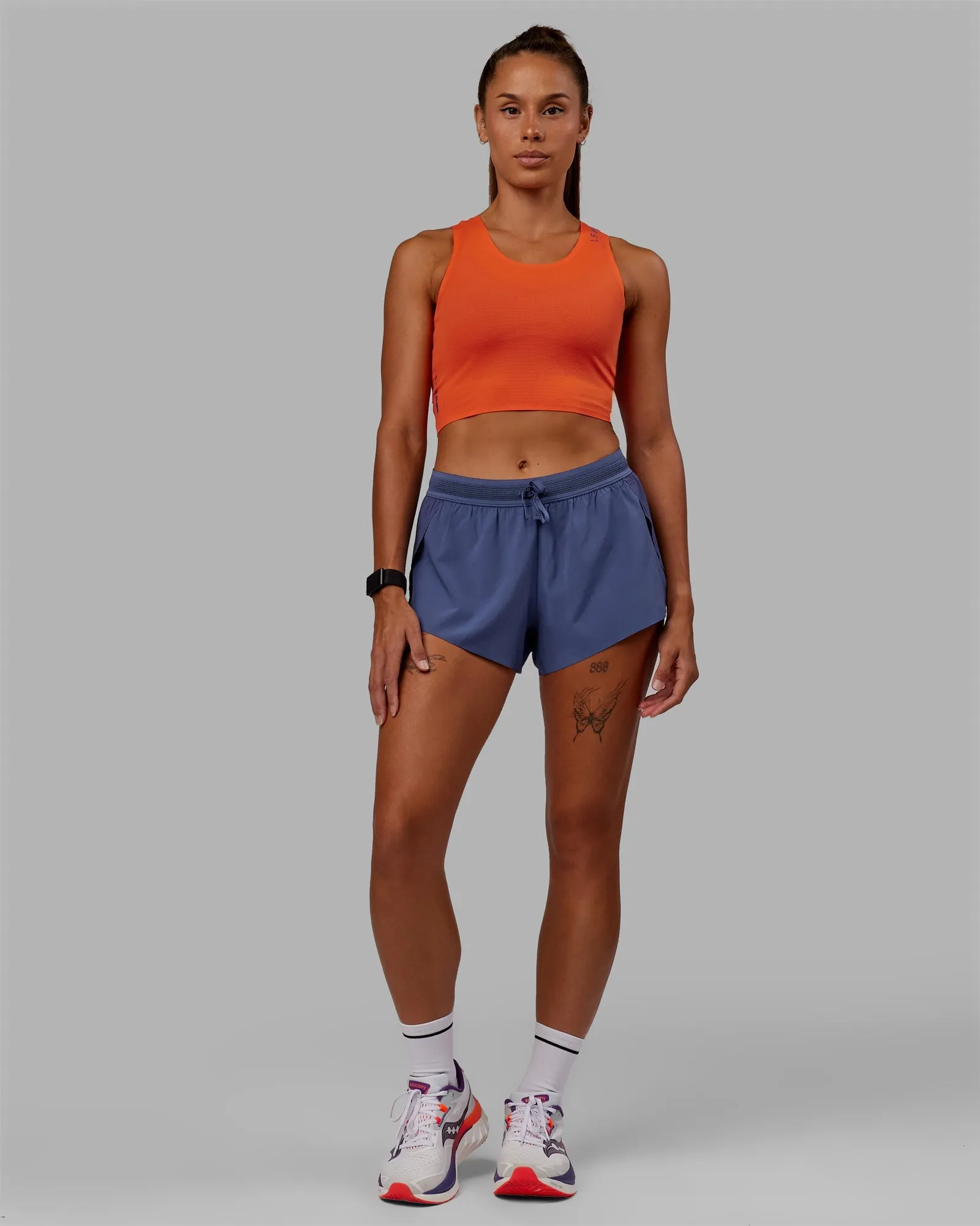 Race Day Cropped Performance Tank - Ultra Orange-Future Dusk