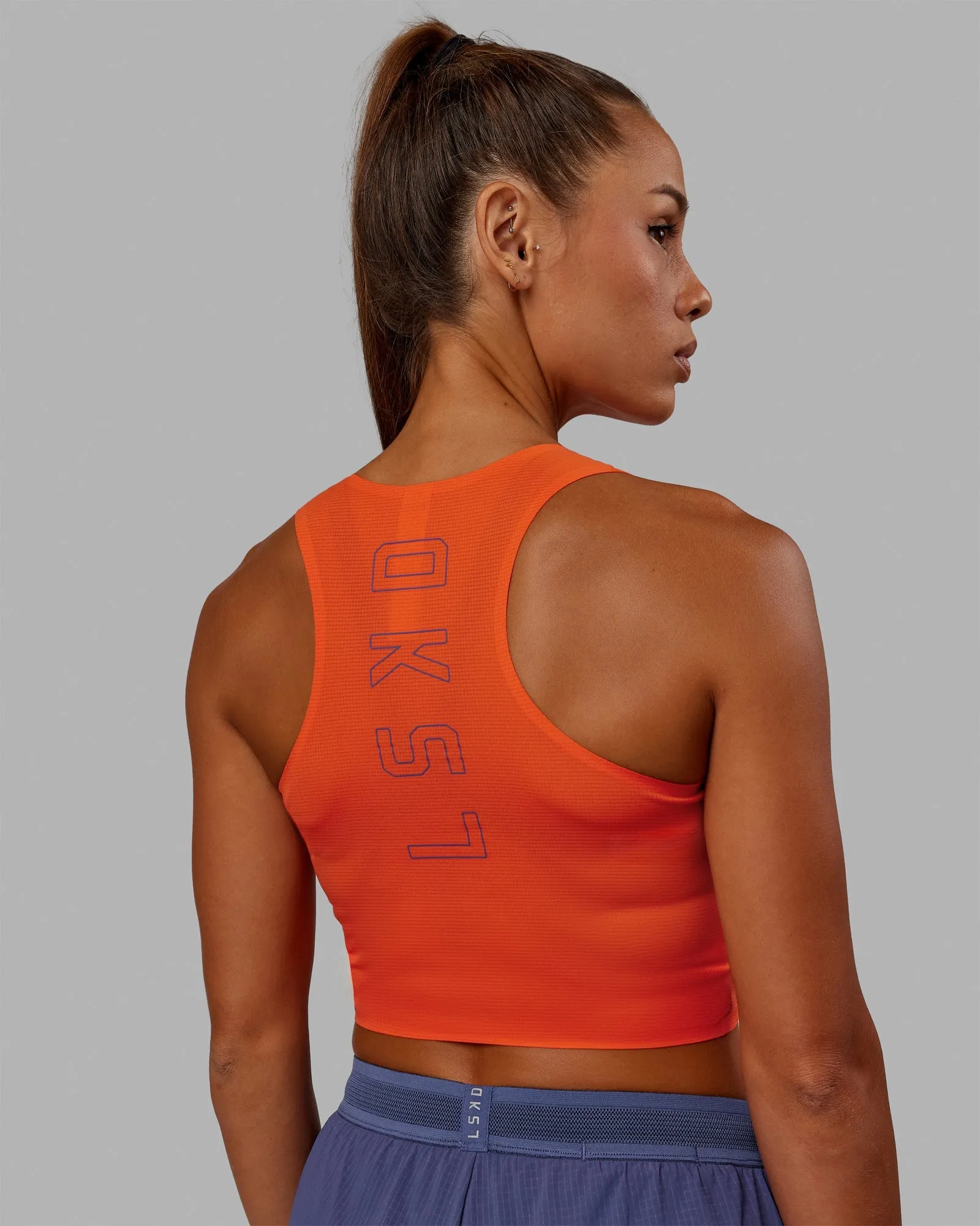 Race Day Cropped Performance Tank - Ultra Orange-Future Dusk