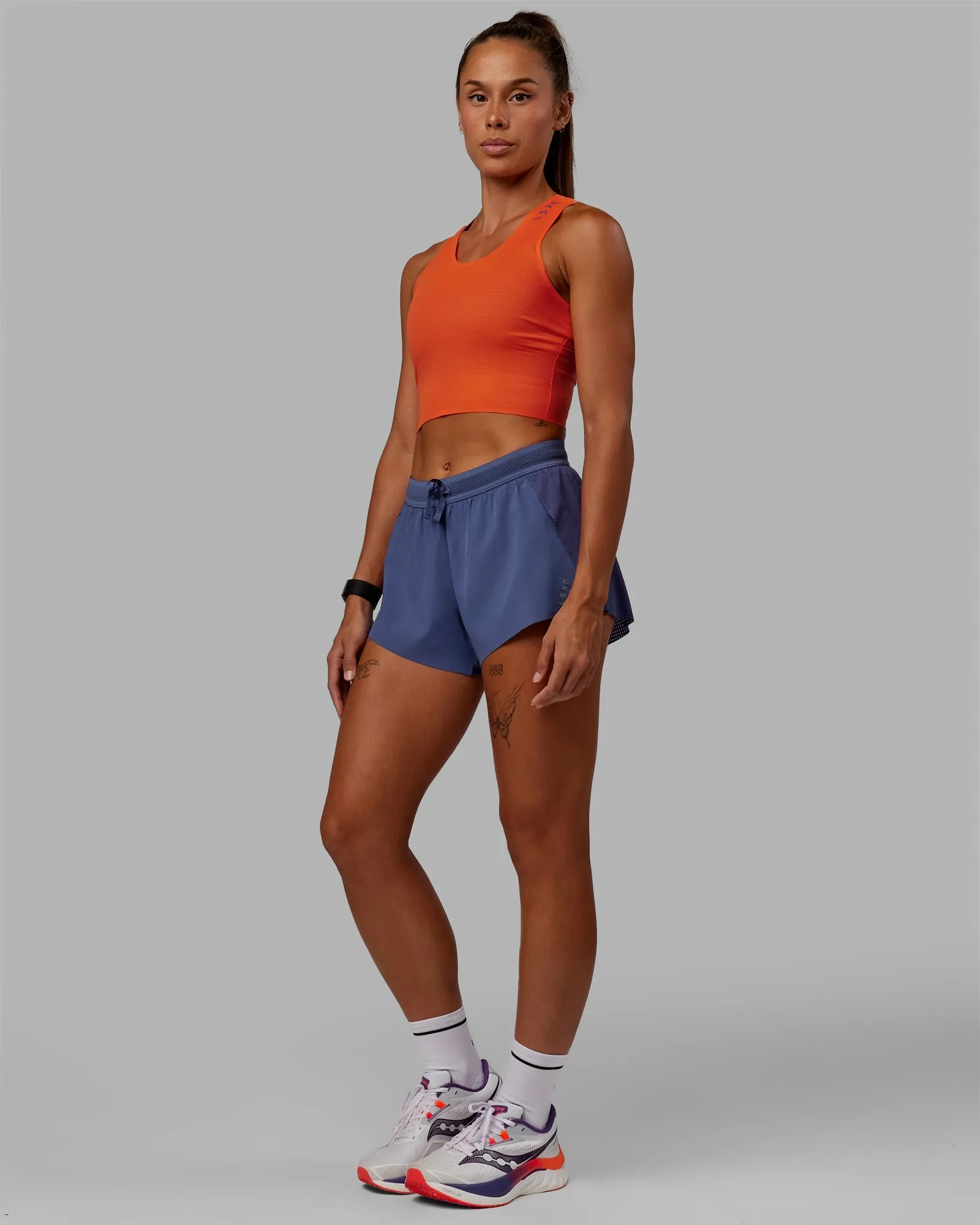 Race Day Cropped Performance Tank - Ultra Orange-Future Dusk