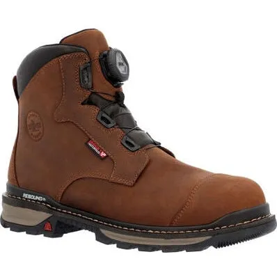 Rocky Men's Rams Horn 6" Comp Toe WP Outdoor Work Boot -Brown- RKK0390