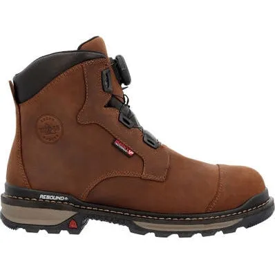 Rocky Men's Rams Horn 6" Comp Toe WP Outdoor Work Boot -Brown- RKK0390