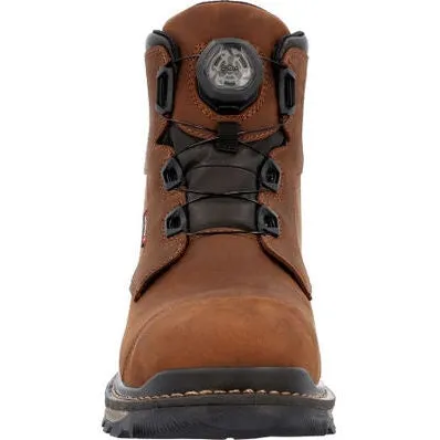 Rocky Men's Rams Horn 6" Comp Toe WP Outdoor Work Boot -Brown- RKK0390