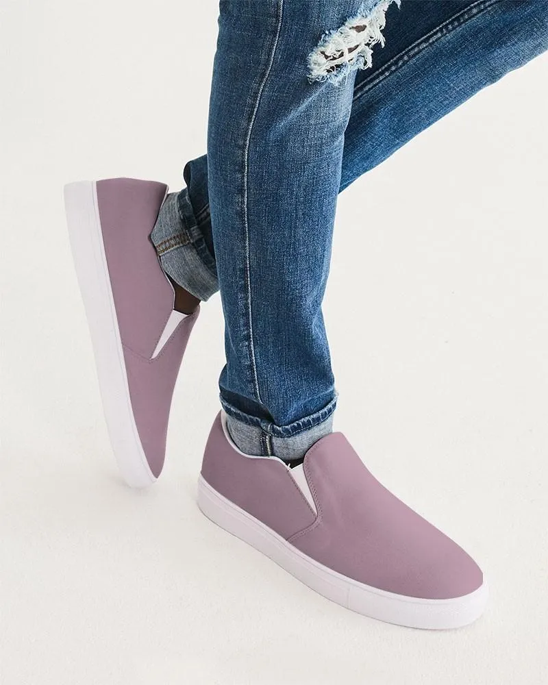 Shaded Pale Pastel Magenta Brown Slip-On Canvas Sneakers | Men's | C0M30Y0K30