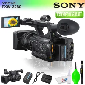 Sony PXW-Z280 4K 3-CMOS 1/2" Sensor XDCAM Camcorder Accessory Bundle with Cleaning Kit and Extended Warranty