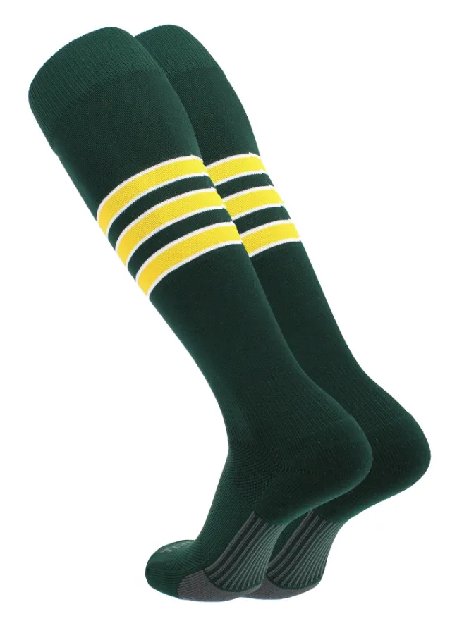 TCK Dugout Performance Striped Over the Calf Sock - Green