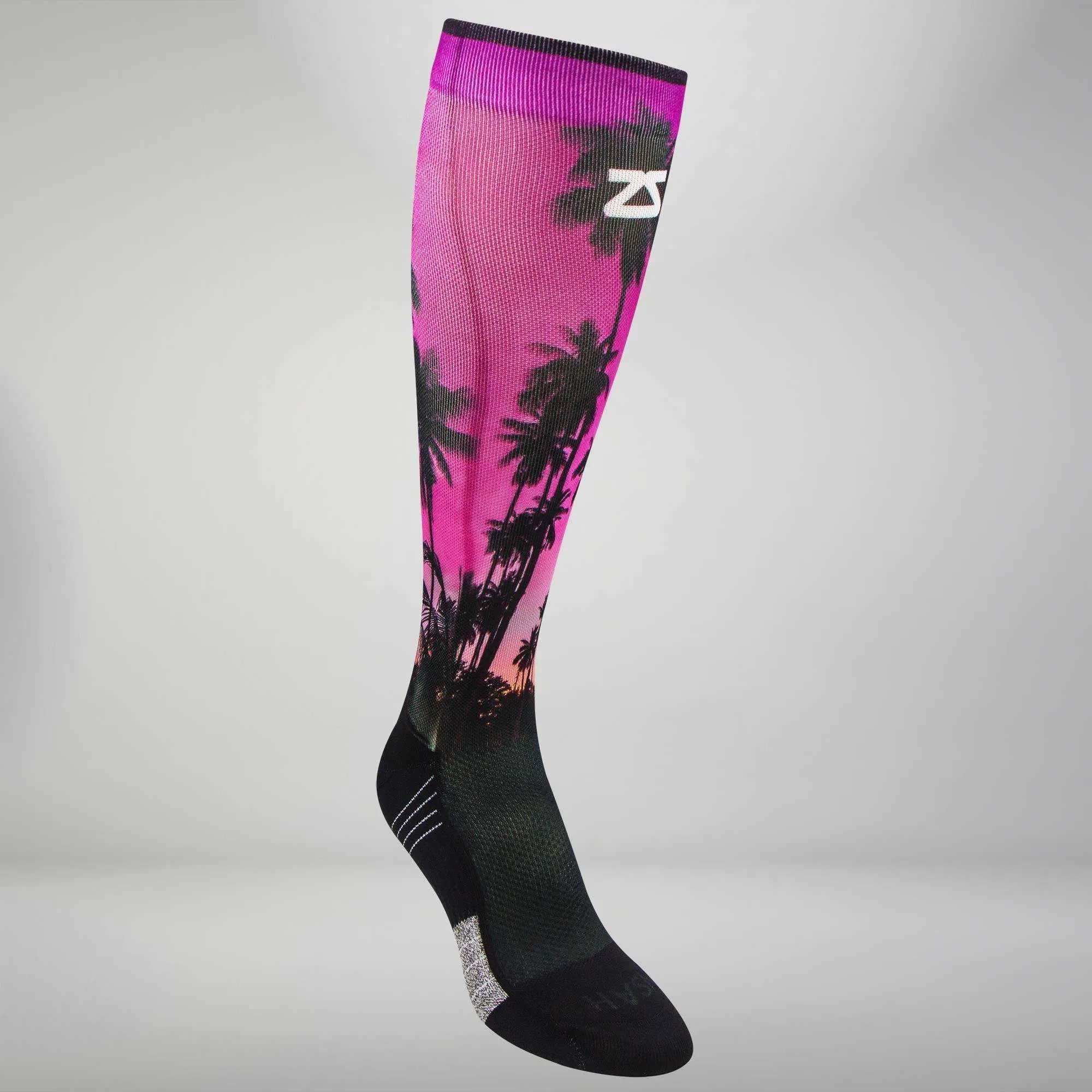 Zensah Tropical Palm Trees Compression Socks (Knee-High)